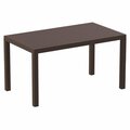 Siesta 55 in. Ares Resin Rectangle Dining Table Brown ISP186-BRW